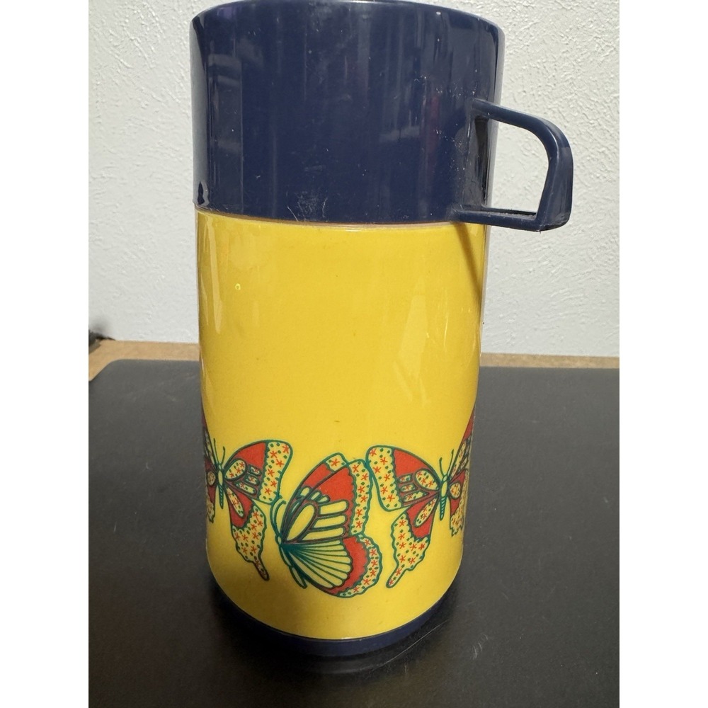 Vintage Butterfly Thermos Complete Aladdin Thermo Bottle